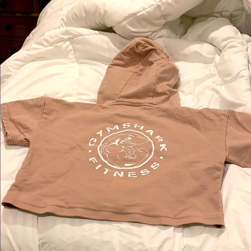 Short sleeve cropped hoodie